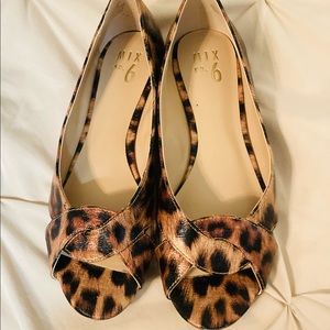 Leopard Peep Toe Flats